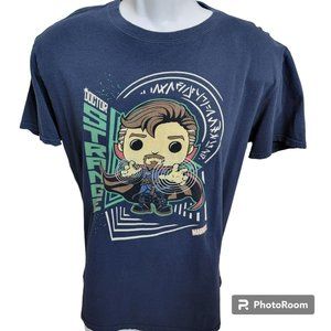Pop! Tees, Unisex Medium, Blue Marvel Doctor Strange Graphic, Short Sleeve, EUC